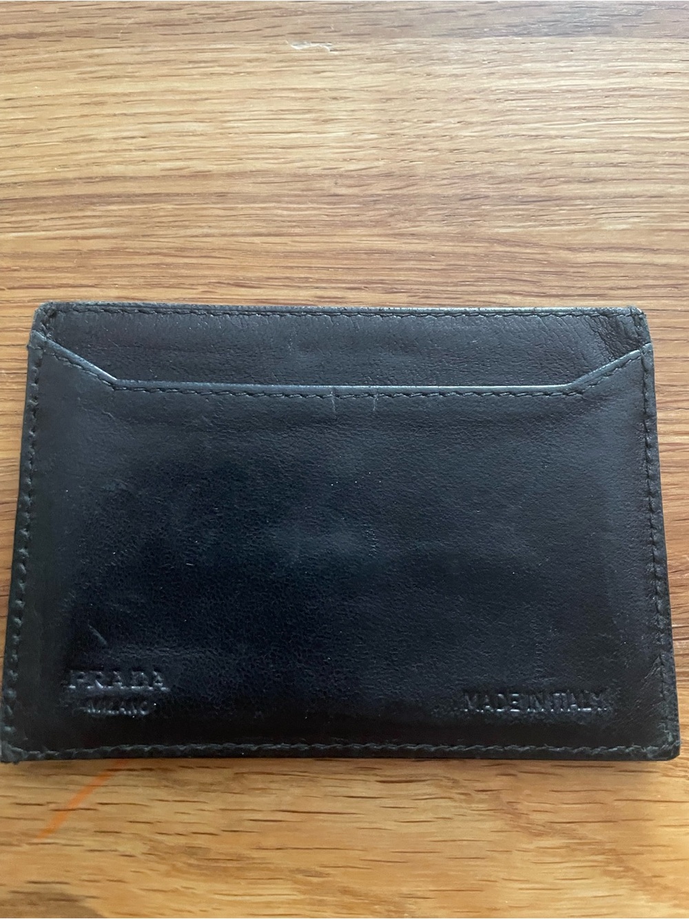 Prada Black Leather Slim Card Case  wallet - Picture 4 of 7